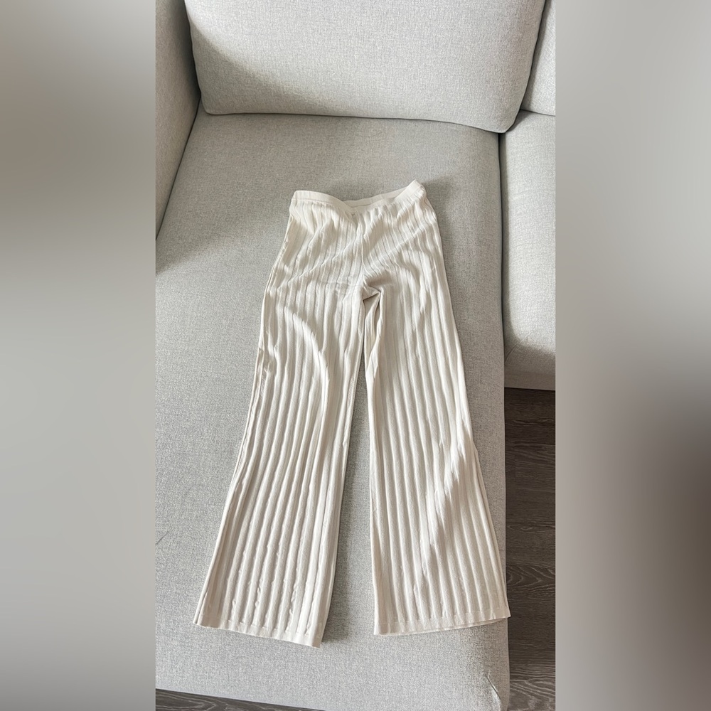 TOTEME ivory rib knit pants